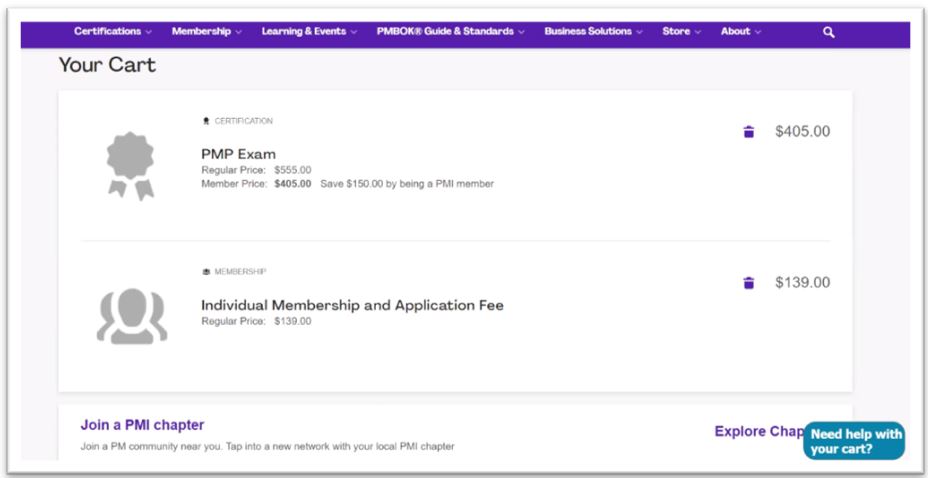 Figure 2.2 - Membership and Exam Fee