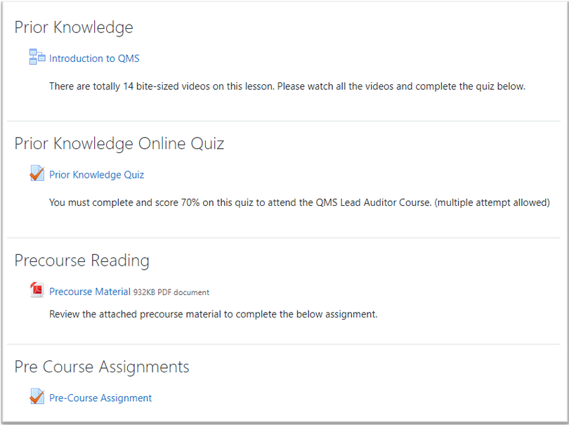 ISO 9001:2015 Course Outline