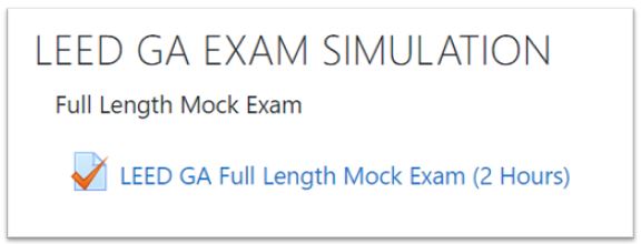 Figure 5 Exam Simulation (Mock Exam) for LEED GA
