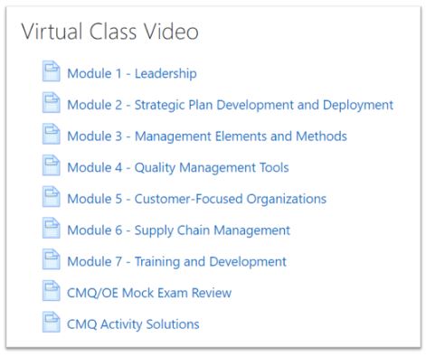 ASQ CMQ/OE Study Materials | 3FOLD Education Centre