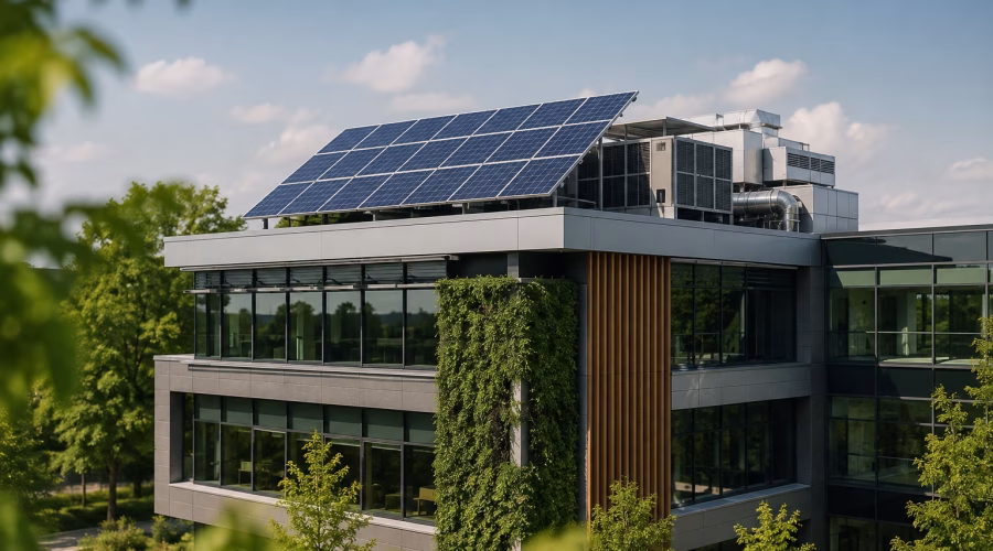 LEED AP BD+C Energy and Atmosphere practice questions study notebook on a clean professional workspace.