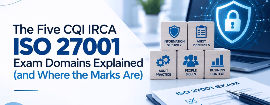 The Five CQI IRCA ISO 27001 Exam Domains Explained (and Where the Marks Are)